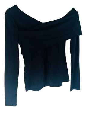 Banana Republic Black Off-Shoulder Long Sleeve Top